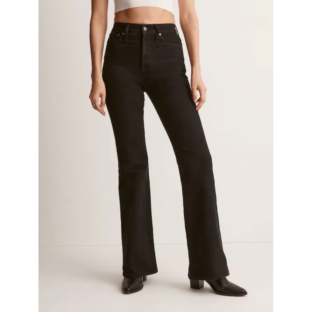 Madwell The Perfect Vintage Flare Jean Womens 25P Black High Rise Stretch Denim